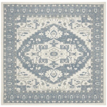 Safavieh 6 x 6 ft. TraditionalRVT-Restoration Vintage Hand Tufted Area Rug Ivory & Charcoal RVT402F-6SQ